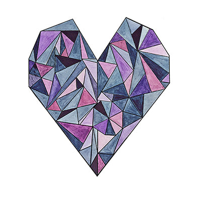 Geometric Heart 6x8 Art Print by Tanya Madoff