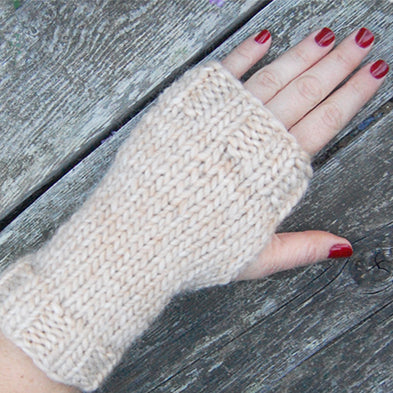 Outer Sunset Fingerless Mitts - Oatmeal / Hand Warmers