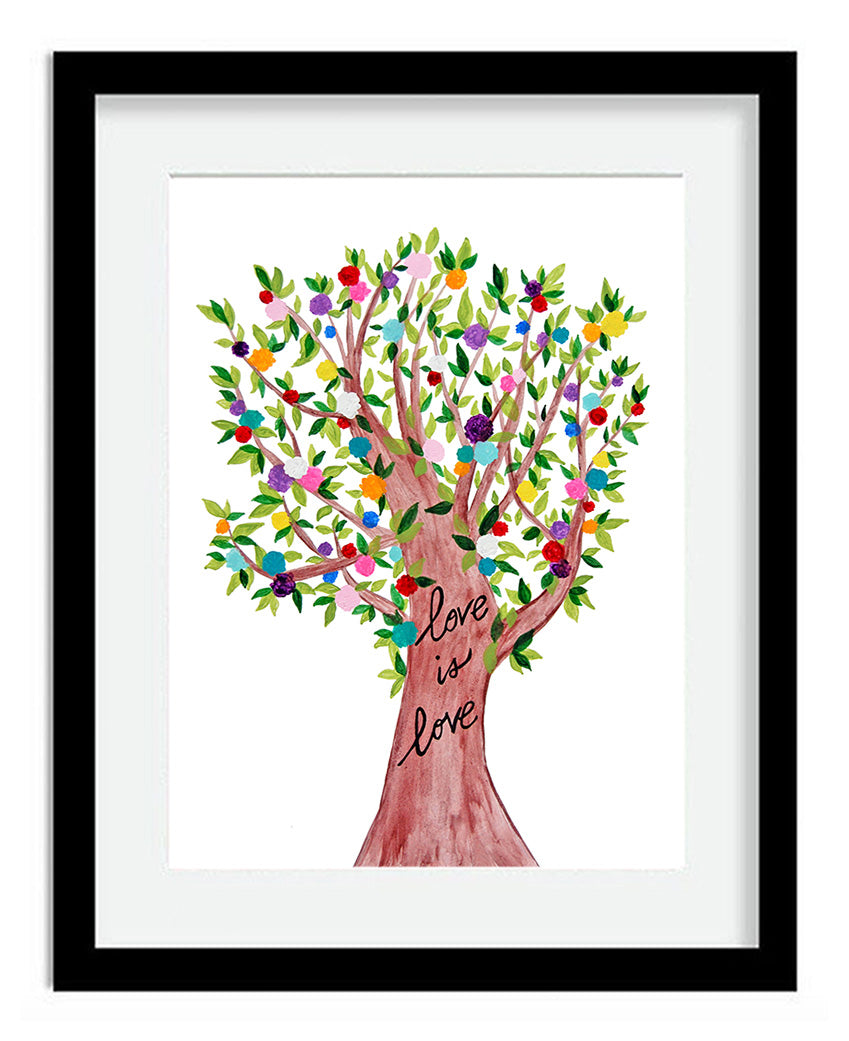 Love is Love Rainbow Colors Tree 8x10 Art Print by Tanya Madoff