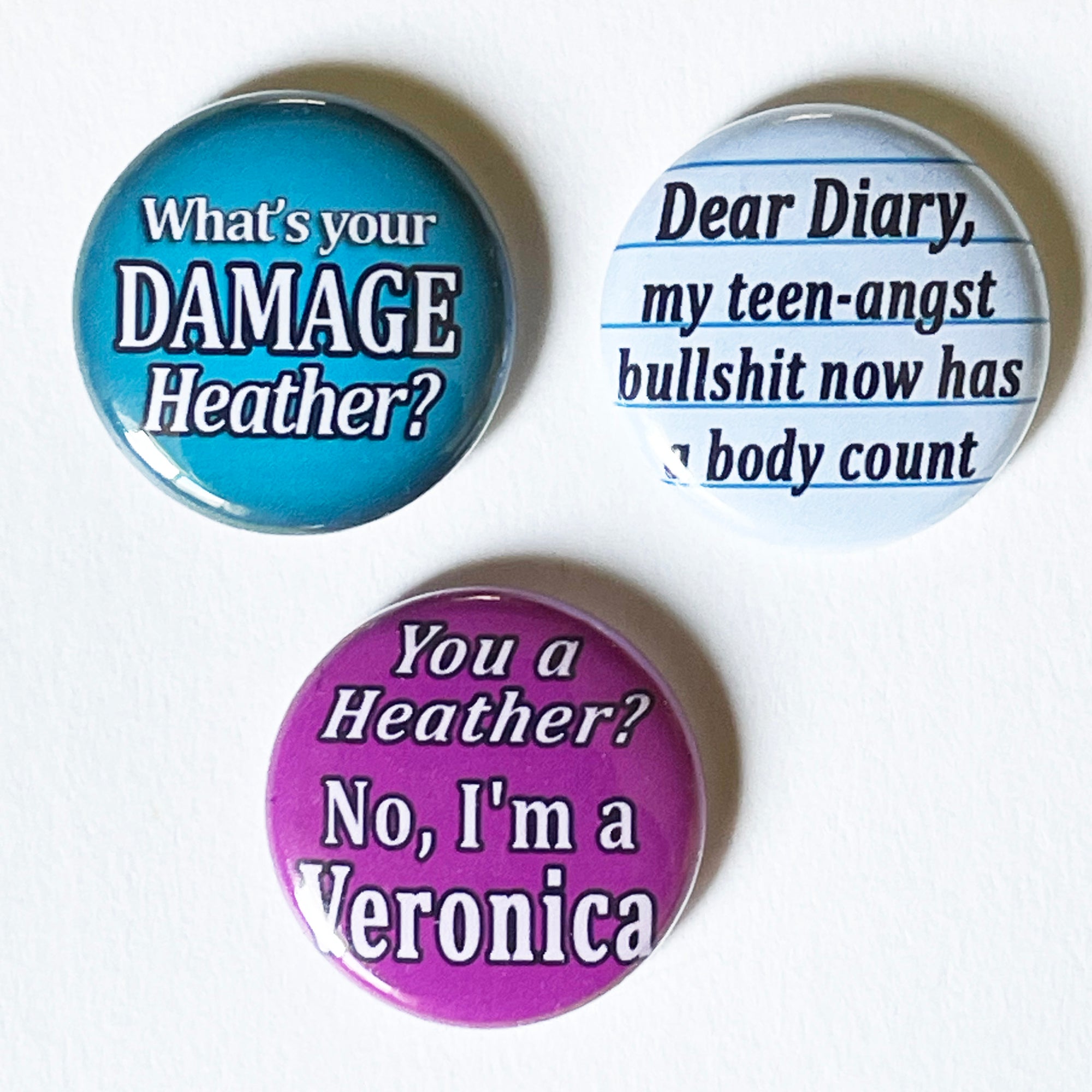 Heathers Movie Collection - Pinback Buttons