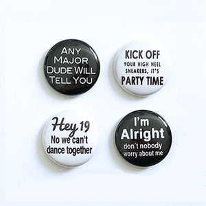 80s Lover gift set of Yacht Rock pin back buttons 