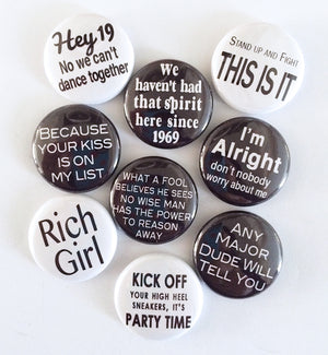 Yacht Rock collection black and white pins
