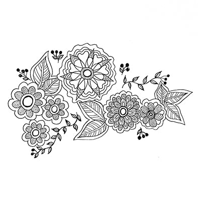 Flower Spray 6x8 Art Print by Tanya Madoff