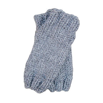 Outer Sunset Fingerless Mitts - Gray Heather, Knitted by Hand