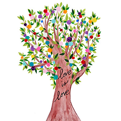 Love is Love Rainbow Colors Tree 8x10 Art Print by Tanya Madoff